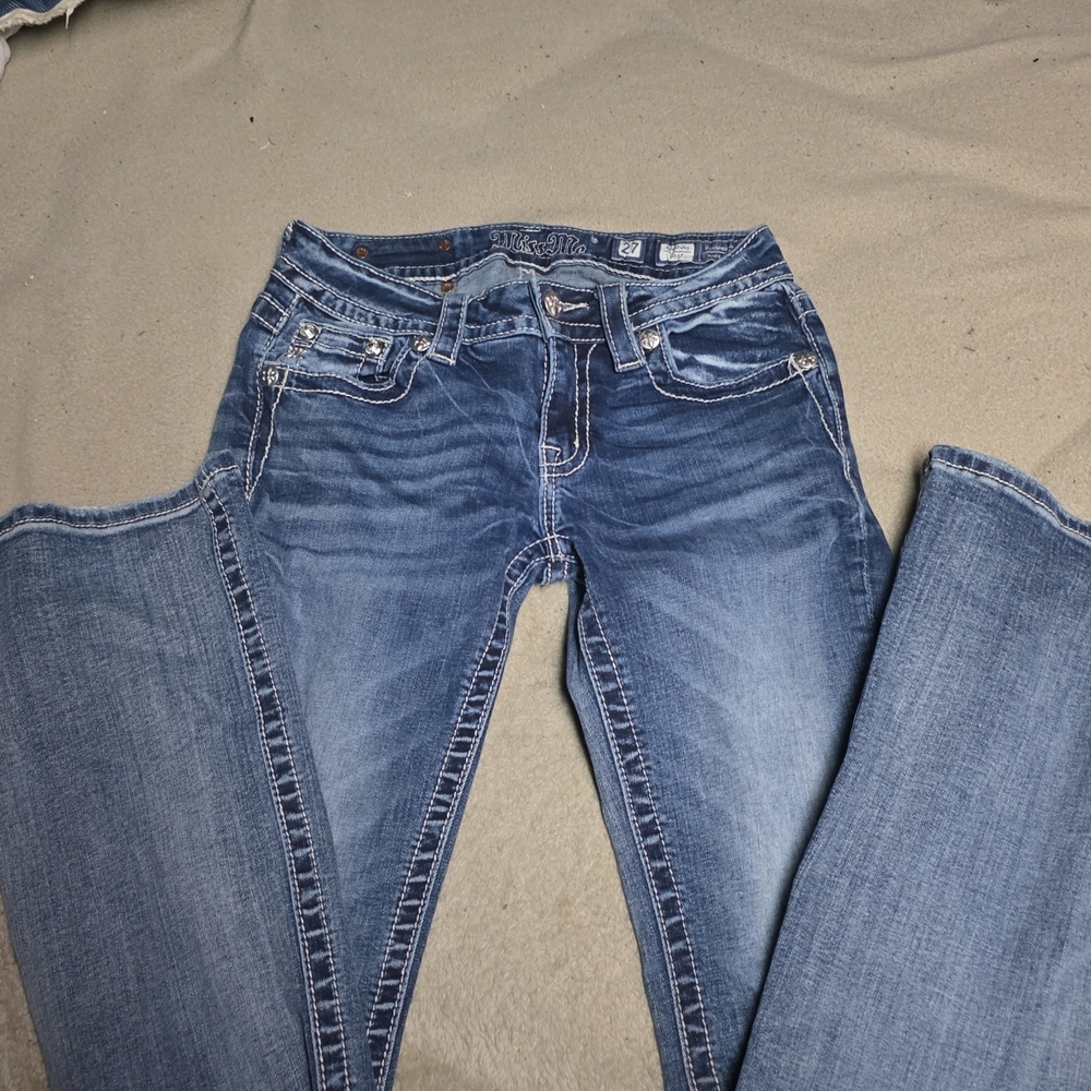 Miss Me Dark Blue Bootcut Men's Jeans - Picture 2 of 6